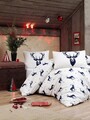 Lenjerie de pat pentru o persoana Single XXL (DE), 2 piese, L'essentiel Maison, Geyik, 65% bumbac/35% poliester, Albastru inchis/Alb