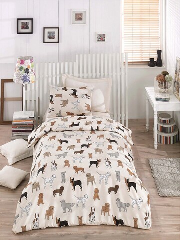 Lenjerie de pat pentru o persoana Single XXL (DE), 2 piese, Havhav - Cream, Eponj Home, 65% bumbac/35% poliester