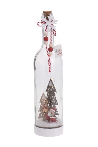 Decoratiune luminoasa Santa, sticla, multicolor