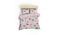 Lenjerie de pat dubla (DE), 3 piese, Kokteyl - White, Eponj Home, 65% bumbac/35% poliester