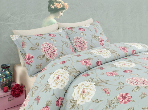 Lenjerie de pat dubla (DE), 3 piese, Sandiego - Mint, Eponj Home, 65% bumbac/35% poliester