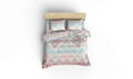 Lenjerie de pat dubla Super King (FR), 3 piese, Andalucia - Turquoise, Eponj Home, 65% bumbac/35% poliester
