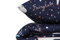 Lenjerie de pat dubla Super King (FR), 3 piese, Magic Unicorn - Dark Blue, Eponj Home, 65% bumbac/35% poliester