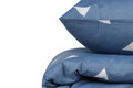 Lenjerie de pat dubla Super King (FR), 3 piese, Üçgen - Blue, Eponj Home, 65% bumbac/35% poliester
