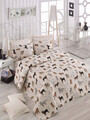 Set cuvertura matlasata dubla King (FR), 3 piese, Havhav - Cream, Eponj Home, 65% bumbac/35% poliester