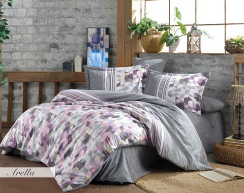 Lenjerie de pat pentru o persoana, Arella - Lilac, Hobby, Bumbac Poplin