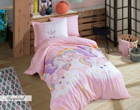 Lenjerie de pat pentru o persoana, L'essentiel Maison, Magical, Pink / Yellow / White