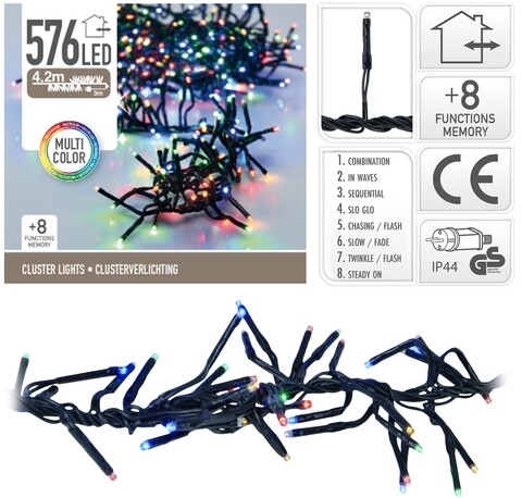 Instalatie de Craciun, 576 LED-uri, multicolor