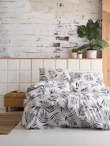 Lenjerie de pat pentru o persoana (FR), Hope - White, Mijolnir, Bumbac Ranforce