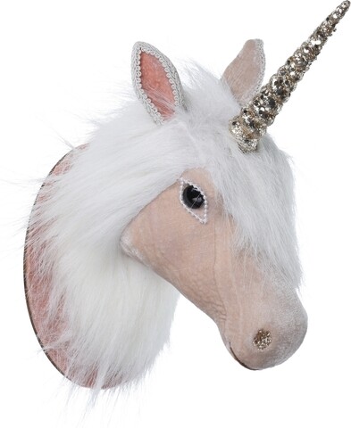 Decoratiune de perete Unicorn, 27x15x30 cm, polifoam, alb/roz