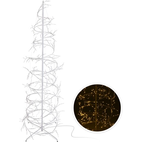 Decoratiune luminoasa Brad, 360 LED-uri, metal, alb