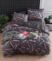 Lenjerie de pat dubla King (BL), Magnolia - Anthracite, Mijolnir, Bumbac Ranforce