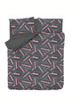Lenjerie de pat dubla King (BL), Magnolia - Anthracite, Mijolnir, Bumbac Ranforce