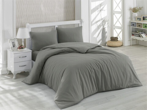 Lenjerie de pat dubla, L'essentiel Maison, Dark Grey, Gri inchis