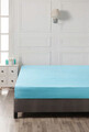 Cearceaf cu elastic pat dublu Super King (IT) (ES), Turquoise, Patik, Bumbac