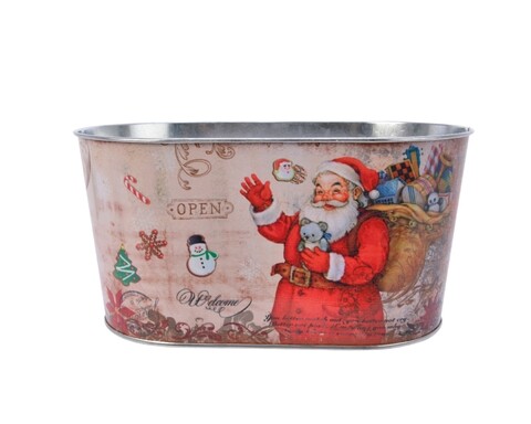 Ghiveci Santa, Decoris, 13.5x22.5x11 cm, zinc, multicolor