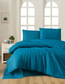 Lenjerie de pat dubla King (FR), L'essentiel Maison, Petrol Blue, Albastru petrol