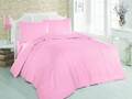 Lenjerie de pat dubla King (EU) (ES), Dusty Rose, Patik, Bumbac Ranforce