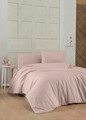 Lenjerie de pat dubla King (EU) (ES), Dusty Rose, Patik, Bumbac Ranforce