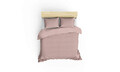 Lenjerie de pat dubla King (EU) (ES), Dusty Rose, Patik, Bumbac Ranforce