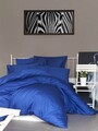 Lenjerie de pat dubla King (EU) (ES), De Dark Blue, Patik, Bumbac Satinat