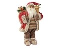 Decoratiune Mos Craciun Country style, Decoris Santa, 45 cm, poliester, multicolor