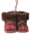 Decoratiune Snow boots, Decoris, poliester, rosu/maro