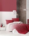 Lenjerie de pat pentru o persoana (EU) (IT), L'essentiel Maison, Puanline, Rosu/Alb