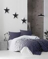 Lenjerie de pat pentru o persoana Single XL (DE), L'essentiel Maison, Puanline, Albastru inchis/Alb