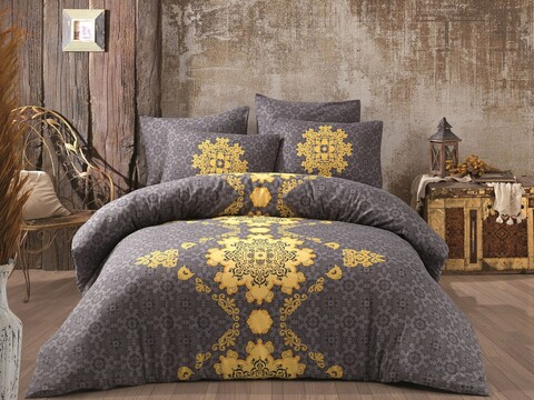 Lenjerie de pat pentru o persoana Single XL (DE), L'essentiel Maison, Saltanat, Gri / Galben