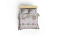 Lenjerie de pat dubla King (FR), Daisy - Brown, Pearl Home, Bumbac Ranforce