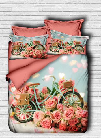 Lenjerie de pat pentru o persoana, L'essentiel Maison, 104, Rose  / Pink / Blue