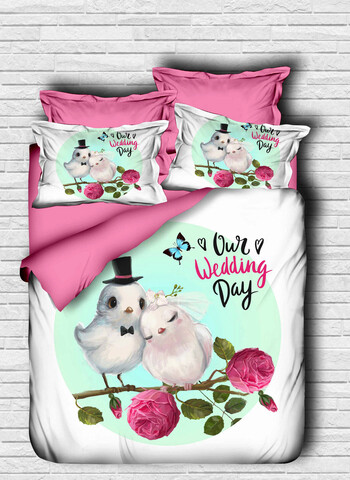 Lenjerie de pat dubla, L'essentiel Maison, 132, Pink / White / Mint / Green