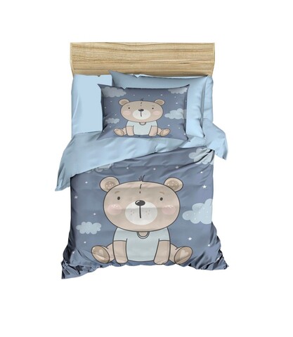 Lenjerie de pat pentru copii, L'essentiel Maison, PH161, Bleumarin / Albastru / Maro