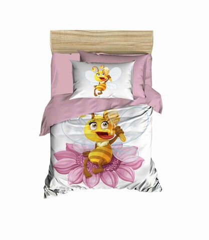 Lenjerie de pat pentru copii, L'essentiel Maison, PH19, Galben / Roz / Alb