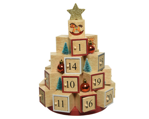 Decoris Fenyőfa alakú Adventi naptár, színes