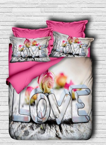 Lenjerie de pat dubla King (EU) (ES), 3 piese, L'essentiel Maison, 170, Multicolor