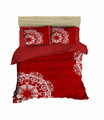 Lenjerie de pat dubla King (EU) (ES), 3 piese, L'essentiel Maison, 421, Rosu/Alb