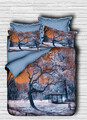 Lenjerie de pat dubla King (IT), 3 piese, L'essentiel Maison, 101, Blue / Orange / White