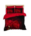 Lenjerie de pat dubla King (IT), 3 piese, L'essentiel Maison, 215, Roșu/Negru
