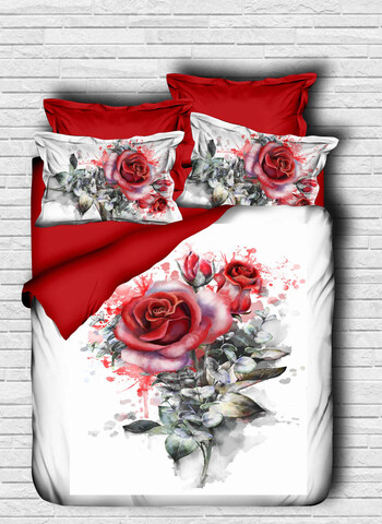 Lenjerie de pat dubla King (FR), 3 piese, L'essentiel Maison, 123, Multicolor