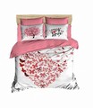 Lenjerie de pat dubla King (FR), 3 piese, L'essentiel Maison, 183, Alb/Roz