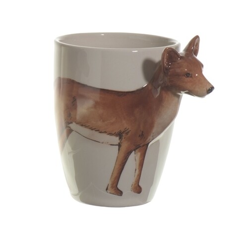 Cana 3D Fox, Decoris, ceramica, alb