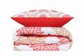 Lenjerie de pat dubla King (FR), 3 piese, L'essentiel Maison, 442, Red / White / Pink / Beige