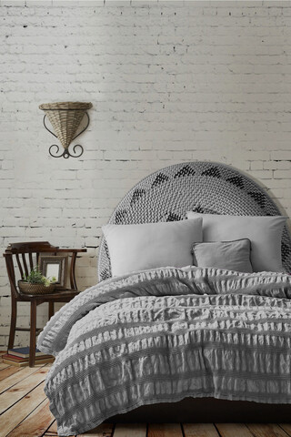Cuvertura matlasata dubla, L'essentiel Maison, Apollo, Gri