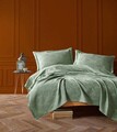 Set cuvertura pique dubla, Vera - Green, Şaheser, Bumbac