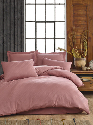 Lenjerie de pat dubla, Marlon - Powder, Şaheser, Bumbac