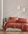 Set cuvertura pique dubla, Costa - Tile Red, Şaheser, Bumbac