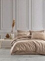 Lenjerie de pat dubla, Jacob - Beige, Şaheser, Bumbac