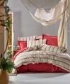 Lenjerie de pat dubla, L'essentiel Maison, Odiva v2, Roșu / Crem